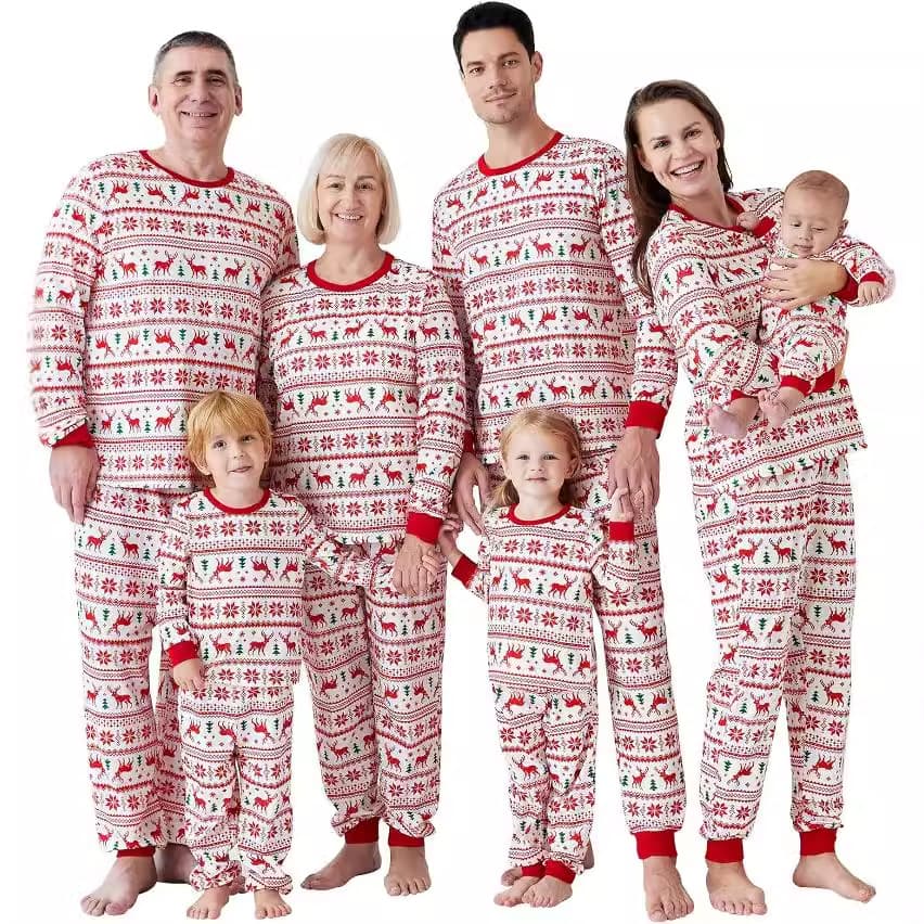 Women's Clothing Christmas parent child outfit family outfit Christmas outfit print Christmas parent child pajamas home outfit