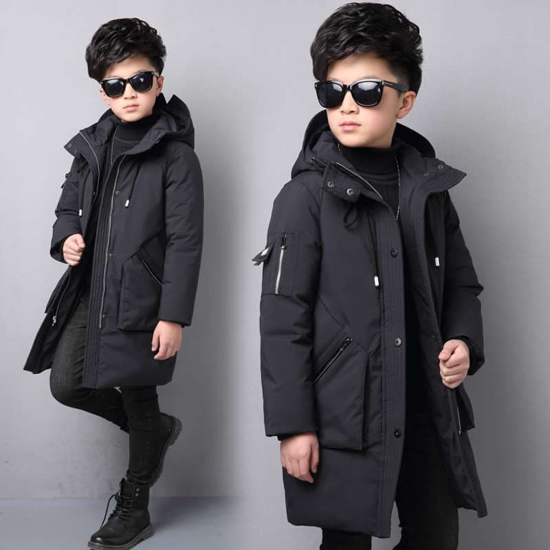 Kid's Clothing cotton padded jacket winter children's light down extended version of medium and large children warm cotton padded jacket boy clothes