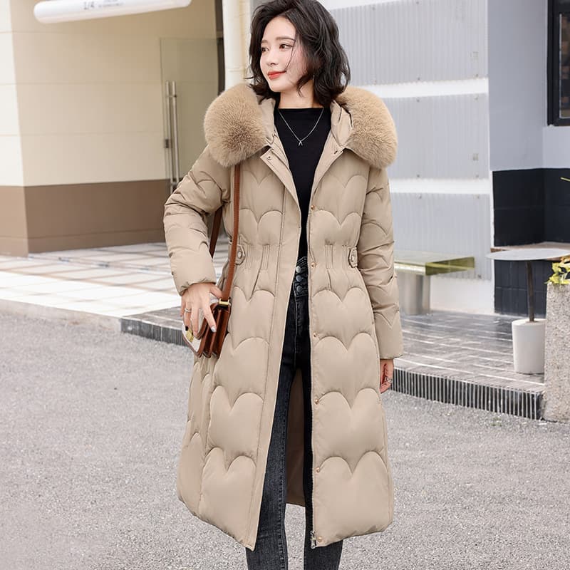 Women's Clothing New winter women's extended knee length cotton jacket Korean style hooded jacket thick warm cotton jacket windproof loose versatile