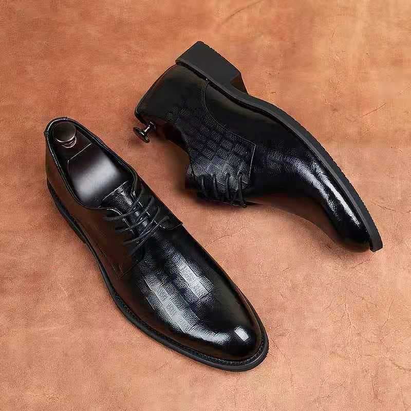 Men Wedding Leather Business Men's Dress Pointed Casual Youth British Style Inner Heightening Spring New Arrivals Shoes