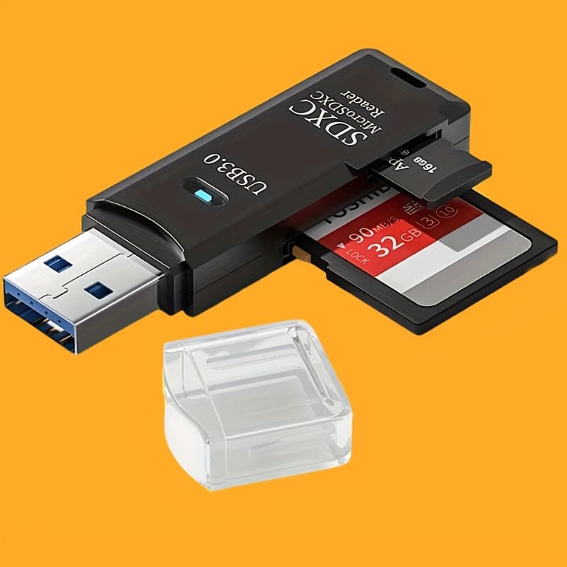 2-in-1 USB 3.0/2.0 SD/TF Card Reader - High-speed Dual-slot Adapter Compatible With Smartphones And Cameras