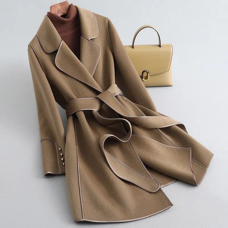 Korean Style Woolen Coat For Women 2023 Autumn And Winter New Western Style Age-reducing Mid-length Double-sided Wool Coat For Women Fashion