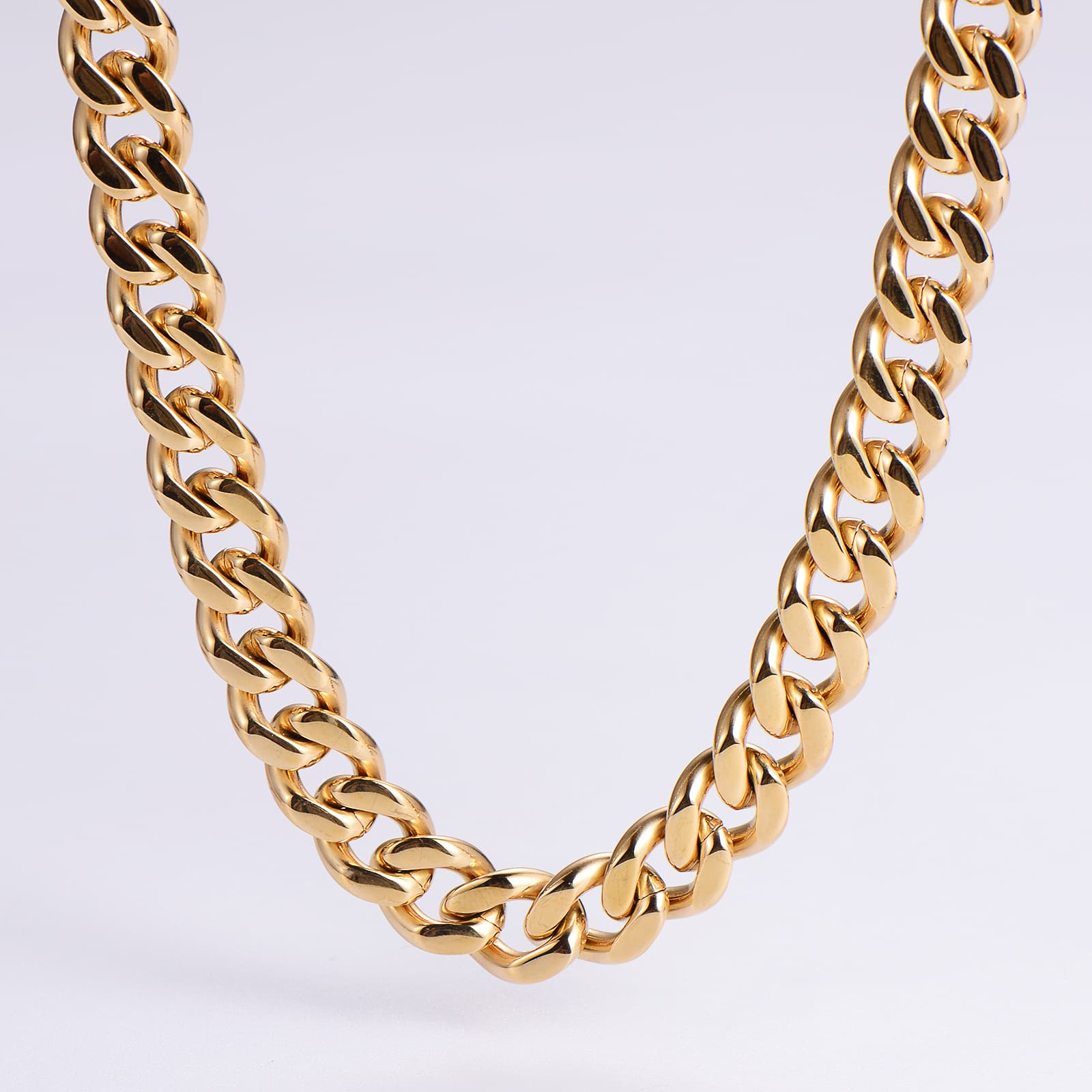 Men's Jewelry Hip Hop Jewelry Stainless Steel Polished Four Sided Grinding Necklace Cuban Chain Necklace
