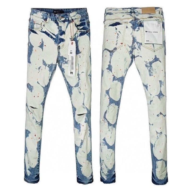 Ink Splashed Jeans For Men, New Trendy Brand, Ripped, Light Luxury, Elastic, Fashionable, Slim Fitting, Slim Fitting, Versatile Trousers