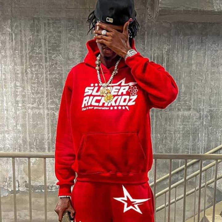 Sweat à capuche imprimé étoiles pour hommes et femmes, style hip-hop européen et américain, veste ample