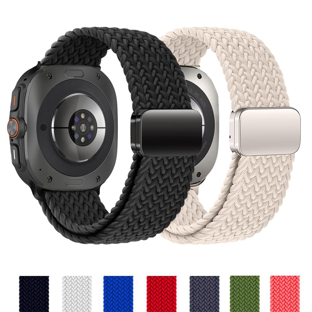 For Samsung Galaxy Watch Ultra Strap 47mm Accessories Magnetic Nylon Braided sport Bracelet Correa Galaxy Watch 7 Ultra Band