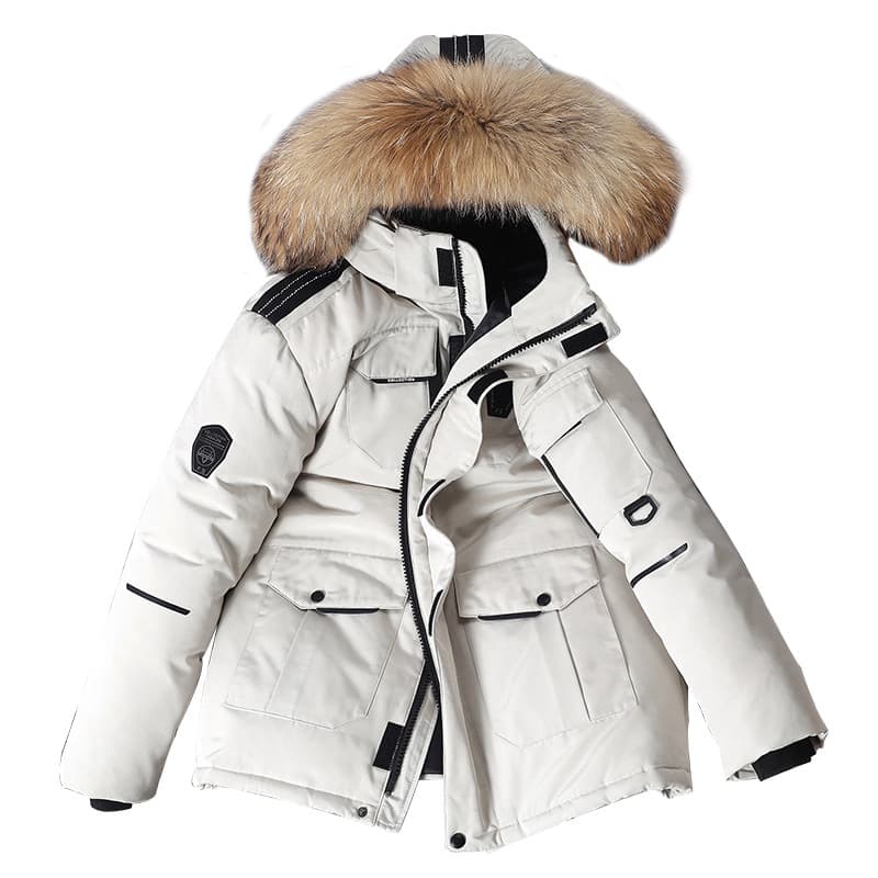 European And American Autumn And Winter Cold Clothing Men's Shorts Men's Winter Thick Leather Collar Casual Jacket Women's
