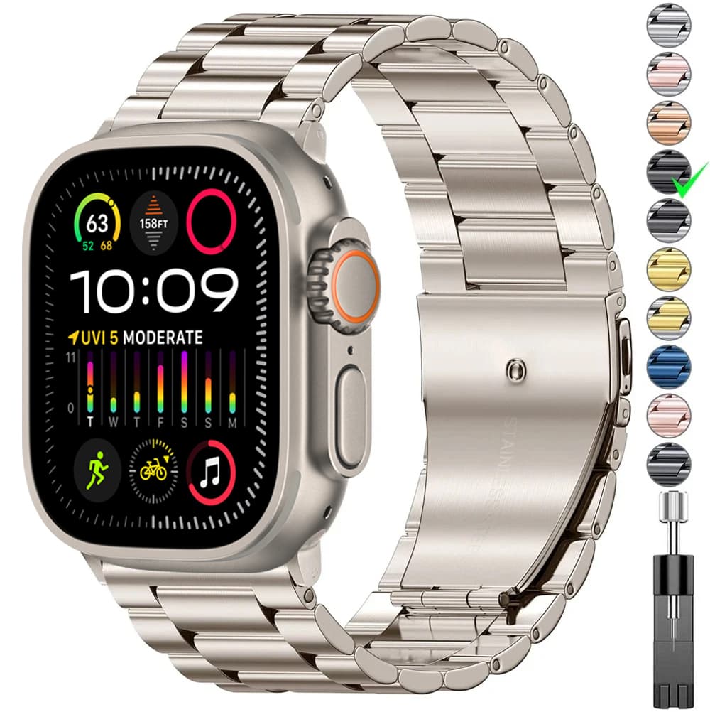 Stainless Steel Titanium Alloy Strap For iWatch Band Ultra 2 49mm 44mm 45mm 46mm 41mm Bracelet Iwatch Series 6/7/8/9/10