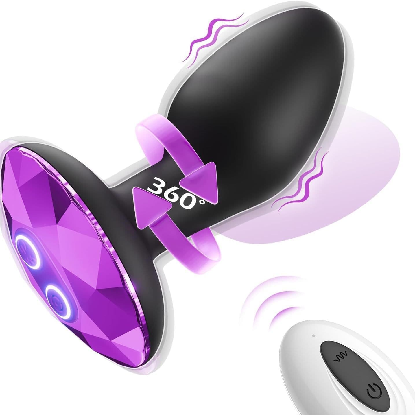Iruka Remote Control Anal Plug For Men Wireless Remote Control Rotating Vibration Diamond Anal Plug Prostate Anal Massager