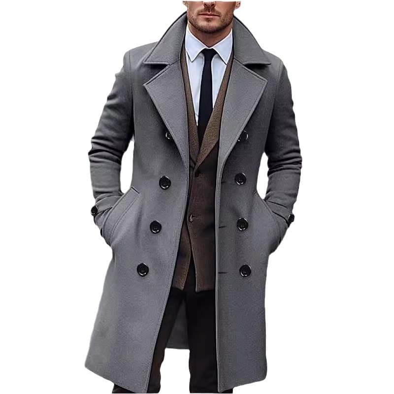 Men's Clothing Hot Selling Spot Men's Autumn And Winter Men's High Quality Woolen Coat Double Breasted Long Men's European Size Coat