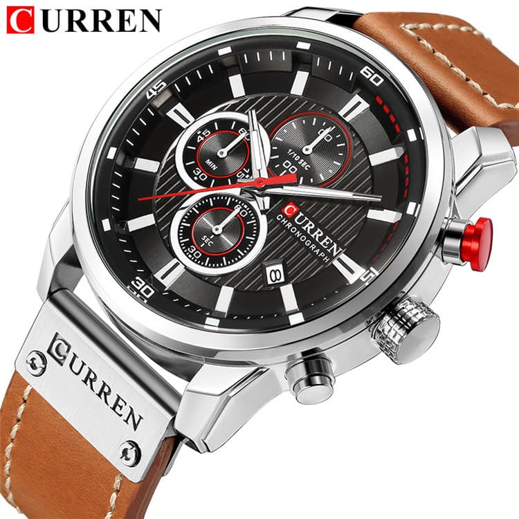 Six Pin Chronograph Watch Men's Fashion Multi Function Watch