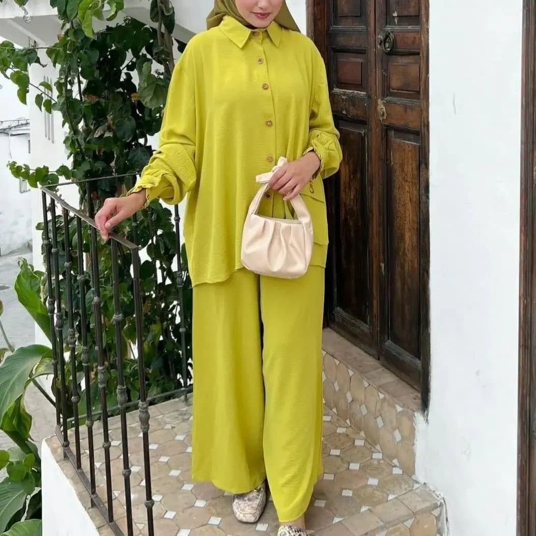 Women's Clothing New Fashion Loose Long Sleeved Shirts And Trousers Casual Suits