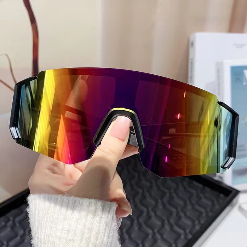 Colorful Mountaineering Sunglasses Men's Fashion Anti-Ultraviolet Cycling Ski Goggles Driving Goggles Semi-Rimless Multicolor