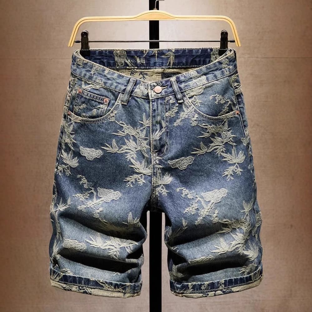 Men's Clothing New Trendy Brand Embroidery Loose Shorts Summer Thin 5 Point Shorts