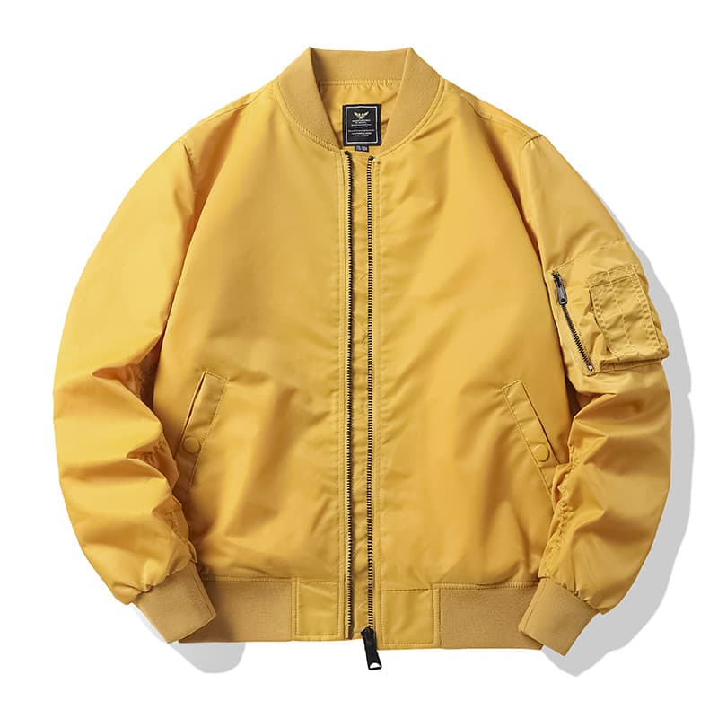 Blouson aviateur pour homme - Coupe-vent et doublure matelassée, coupe ajustée, léger et chaud, vêtement d'extérieur décontracté toutes saisons