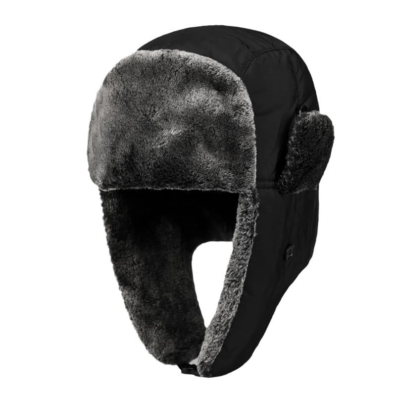 Trapper Hats Men's Lei Feng hat Winter dad cycling warm hat with thick wool ear protection cotton hat