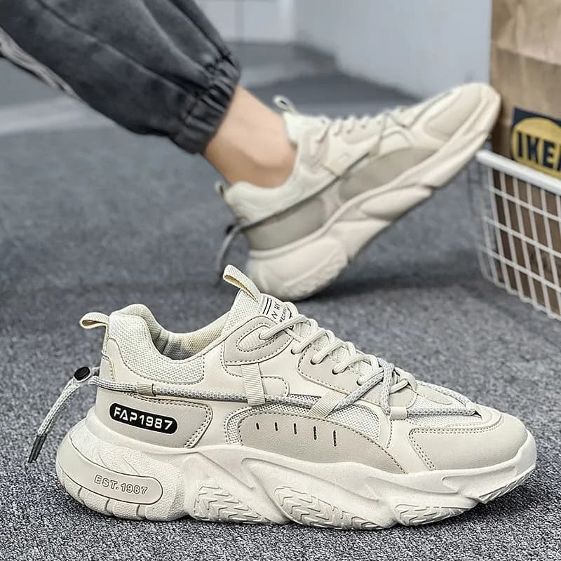 breathable Mesh Sports Summer New Men's Trendy And Versatile Casual Running Shoes With Elevated Height Inside Lhshoe