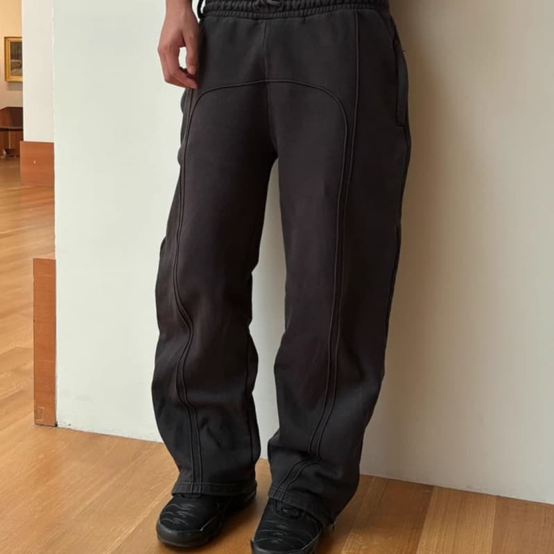 Y2K Streetwear Elastic Drawstring Jogger Pants For Men & Women - High-Waisted Loose Fit Hip-Hop Casual Sweatpants With Fleece Lining