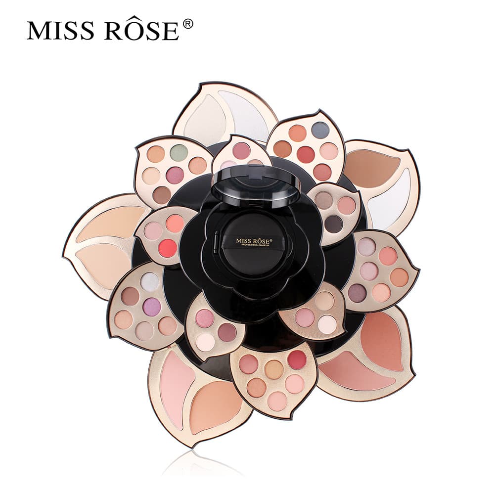 [Mother'S Day Gift]Surprise Lucky - MISS ROSE Black Plum Blossom Makeup Palette Multi Functional Makeup Set Full Set