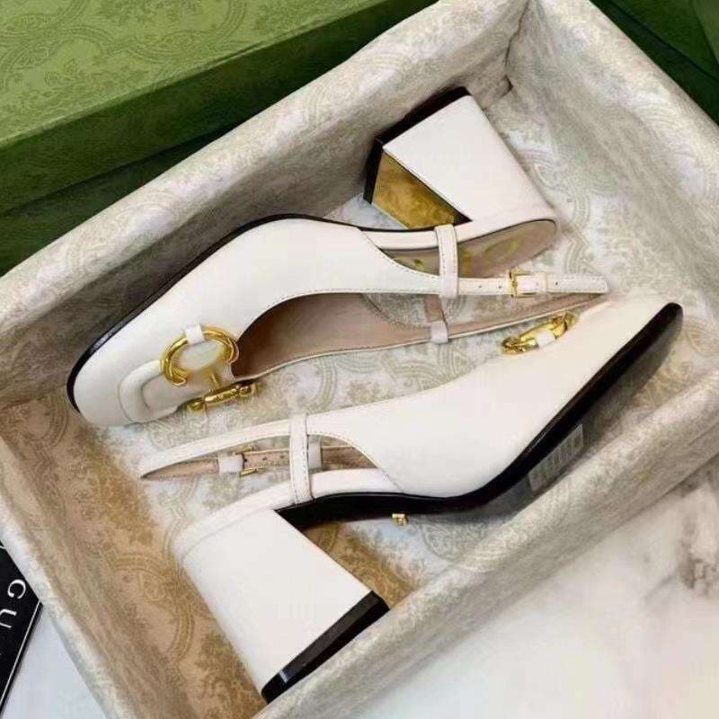 Escarpins à talons hauts avec boucle de cheval, nouvelle couverture en cuir véritable, bout carré, talon moyen épais, simple élégant