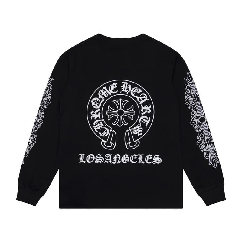Collection de t-shirts à manches longues unisexes en pur coton double fil de haute qualité Chrome Heart