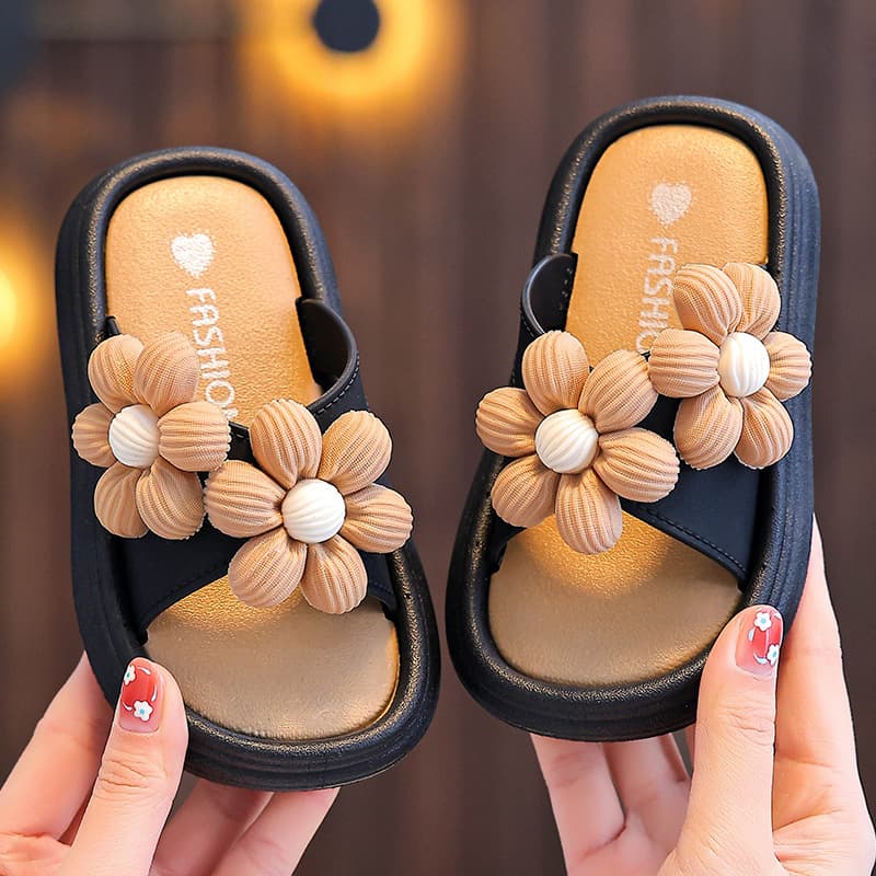 Girls' Summer Sandals - Non-Slip Soft Sole Flower Design Beach Sandals For Toddler To Big Kids, Mother-Daughter Matching