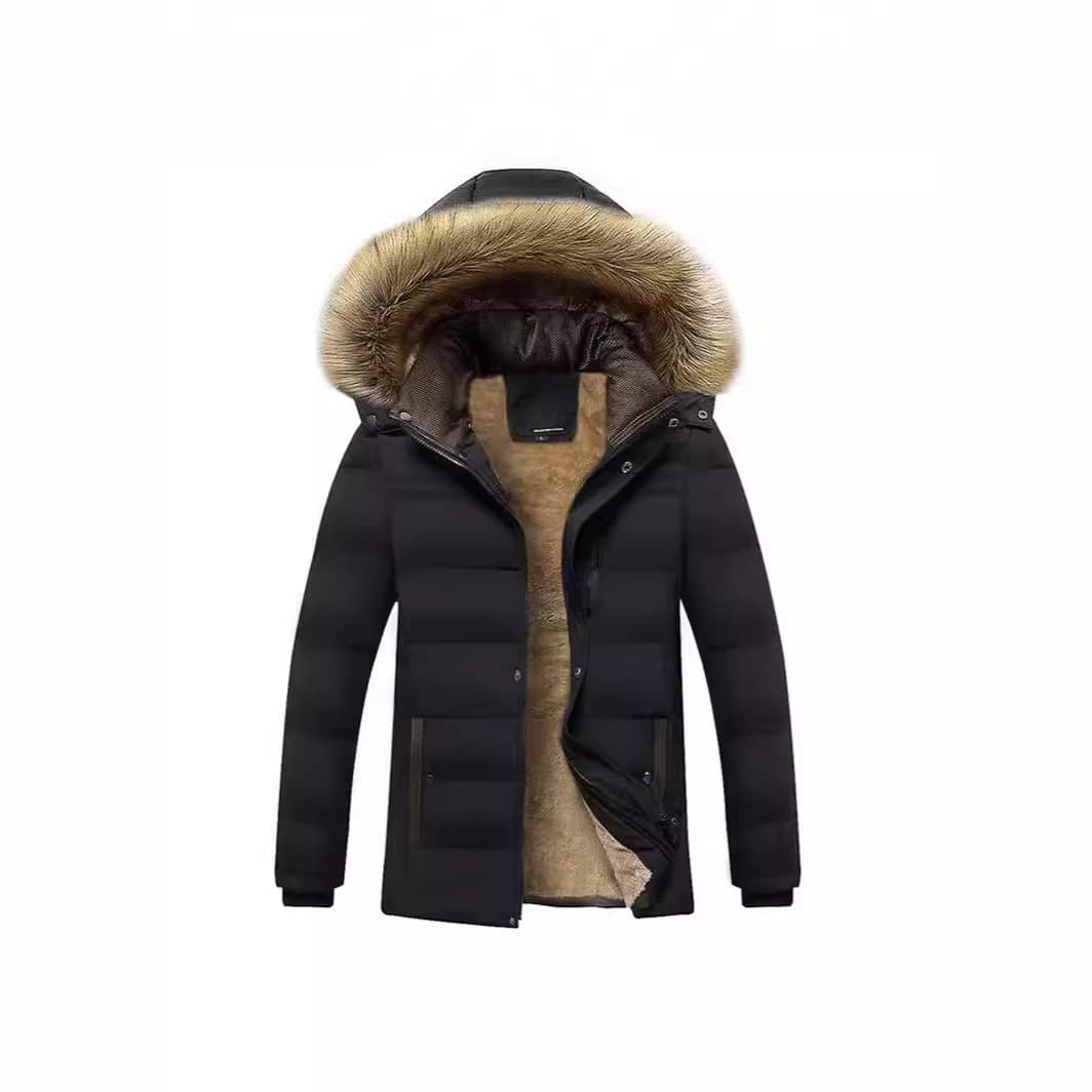Middle Aged And Elderly Men's Velvet Winter Cotton Coat, Elderly Coat, Grandfather's Thick Cotton Jacket, Father's Jacket