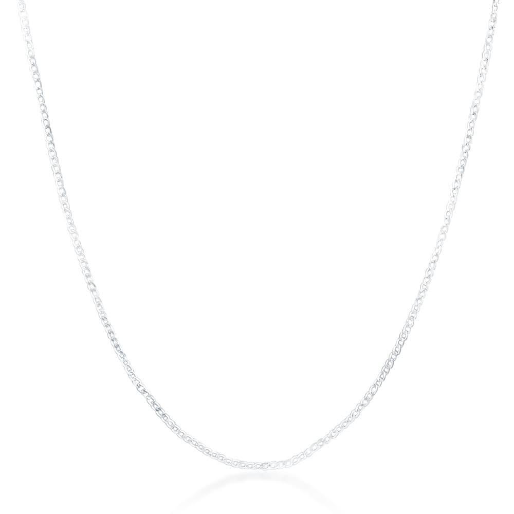 Electroplated Silver 2MM One To One Side Chain Necklace 30 Inch Drainage Classic Fashionable Office/Career Geometric Shape For Women