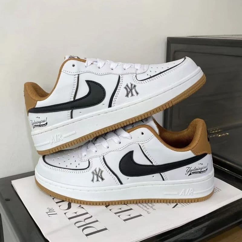 Collaboration Force One originale et populaire, blanche et noire, unisexe, tendance et polyvalente, skate de sport décontracté