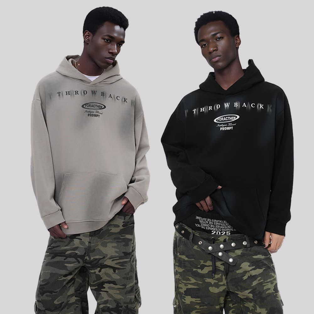 2025 Autumn Winter Spray Washed Trendy Sports Sweatshirt Men's Hoodie
