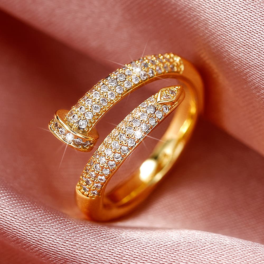 Bague ouverte de luxe légère en Micro diamant pour femmes, en maille rouge, mode Simple, vêtements à main