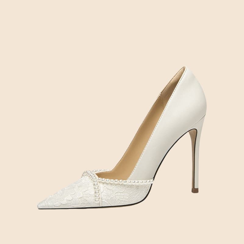 Women's Shoes Spring/Summer New French Pearl Exquisite Wedding Shoes, Elegant Design, High Heels, Low Cut Women's Shoes