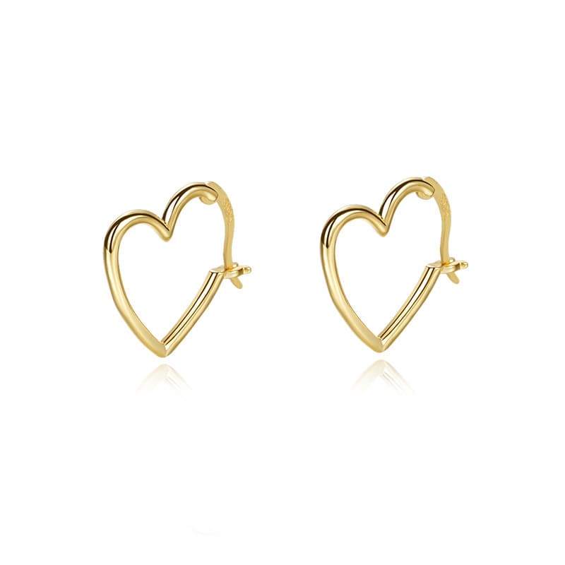 S925 sterling silver heart earrings for women niche design all match ins temperament earrings