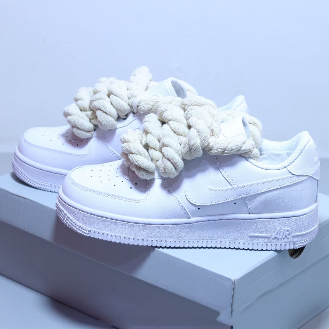 Baskets en corde transfrontalières à lacets épais pour femmes, style Air Force One édition limitée, décontractées pour hommes