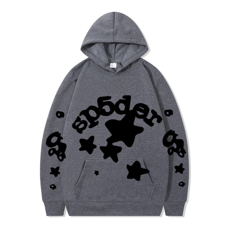 Sweat à capuche unisexe SP5DER imprimé toile d'araignée, marque tendance européenne et américaine, grandes tailles, coupe ample.