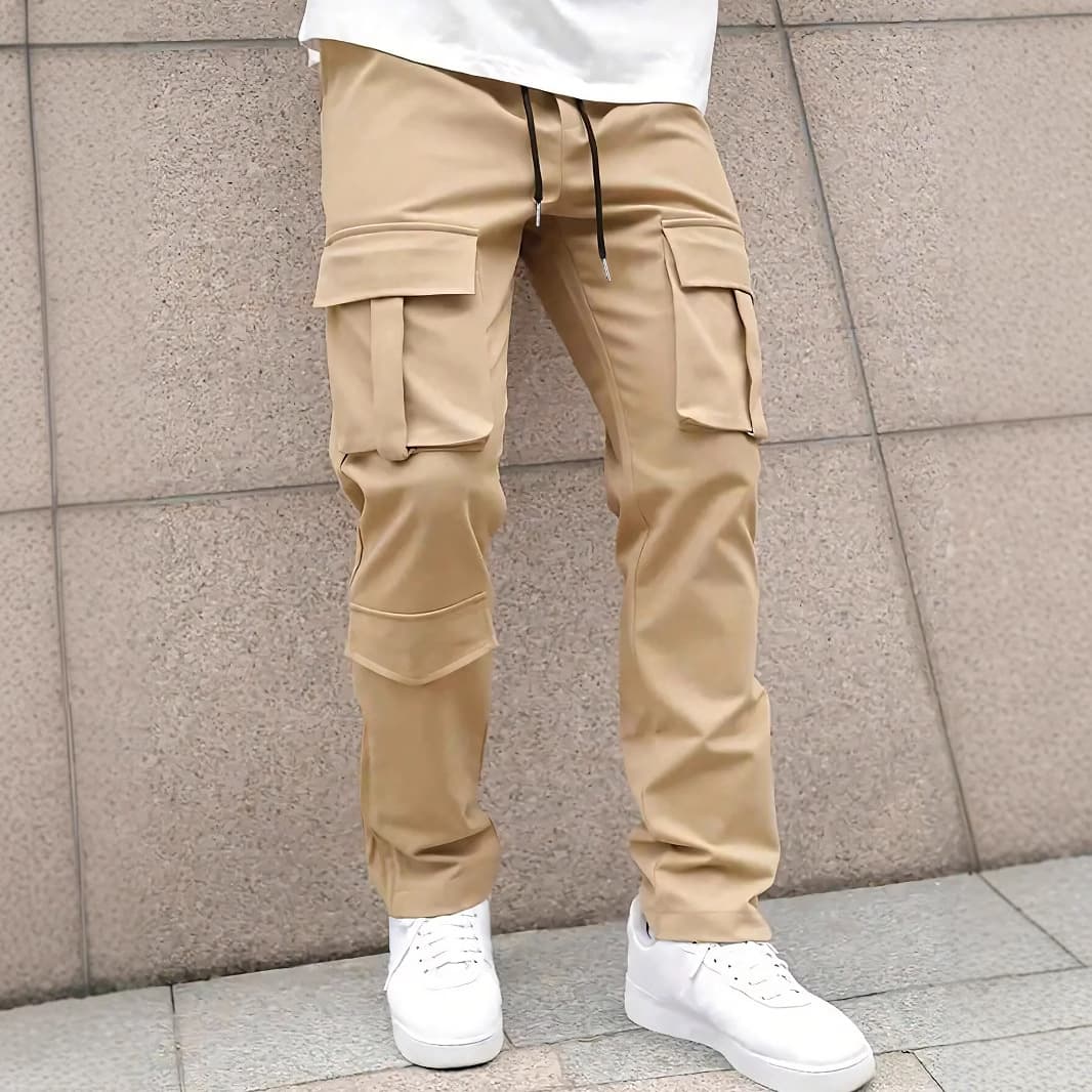 Men's Clothing Retro Fashion Brand Men's Pants Multi Pocket Overalls Loose Trendy Sports Pants