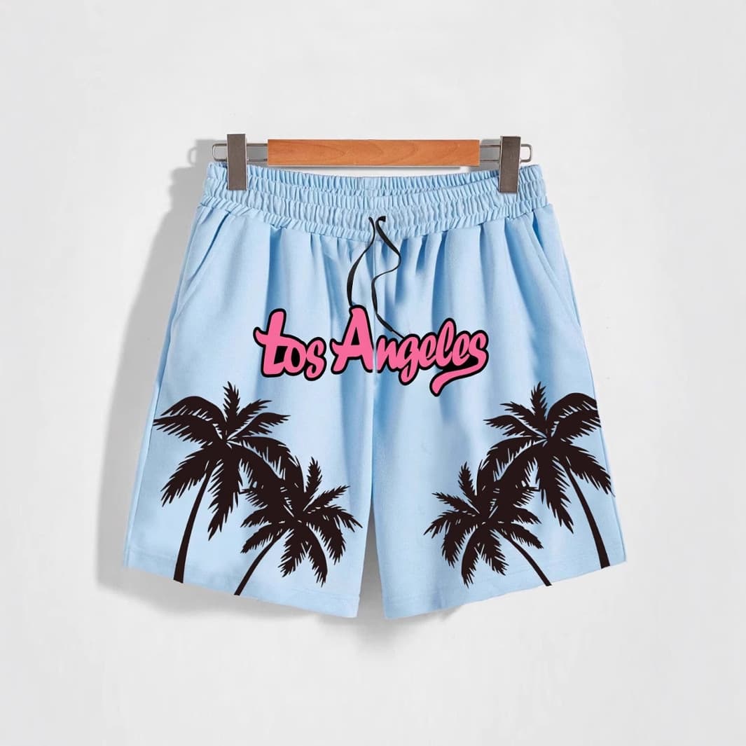 Men's Clothing Three Quarter Pants Sports Casual Pants Beach Pants With Coconut Tree Print Tropical Style