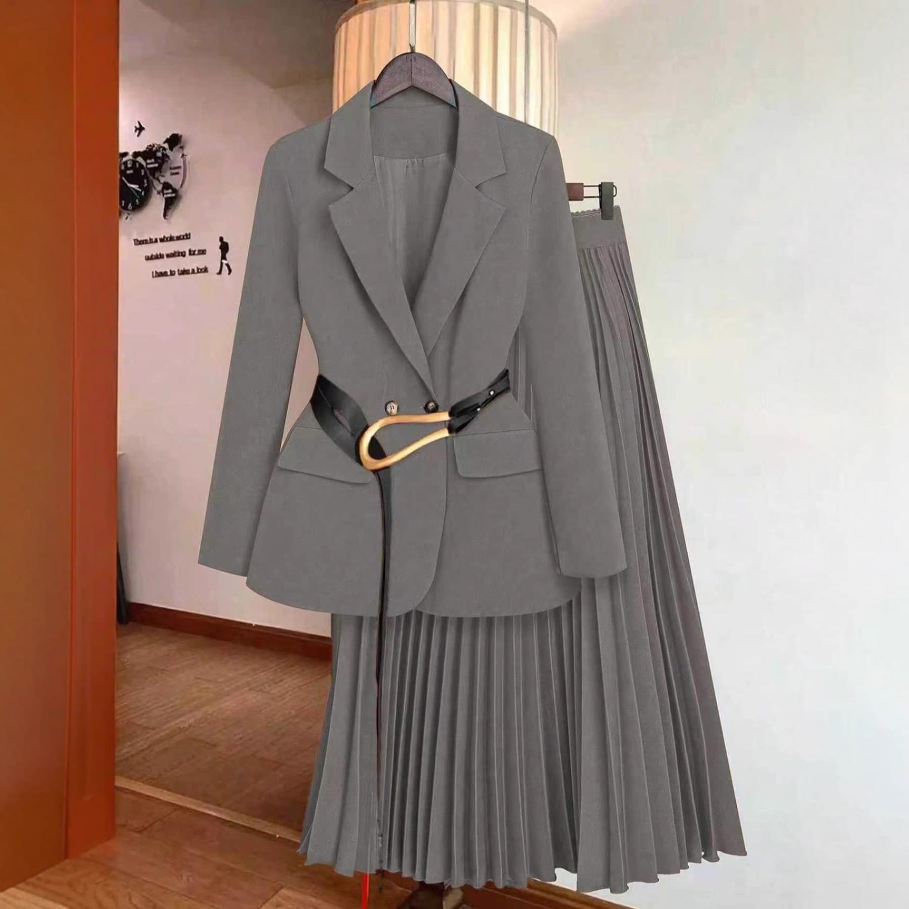 Women's Clothing Women’s Decorative Metal Buckle Belt – Wide Waistband For Dresses & Coats (S-XXL, Black/Green/Grey/Orange)​