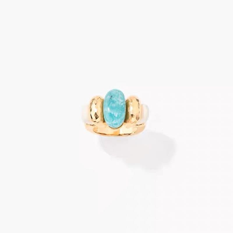 French Niche Fashionable Vacation Feel Aurelie Bidermann ETANIA Tianhe Stone Ring Women