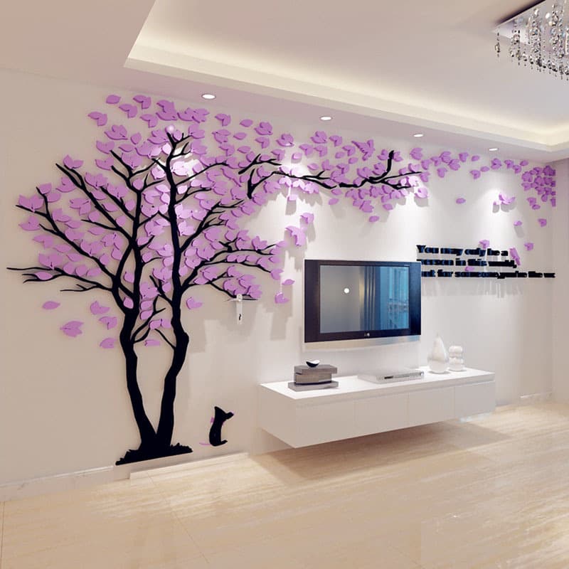 M53-Puppy Big Tree Cross-Border Factory Store 3D Acrylic Wall Sticker For Living Room Bedroom Sofa TV Background
