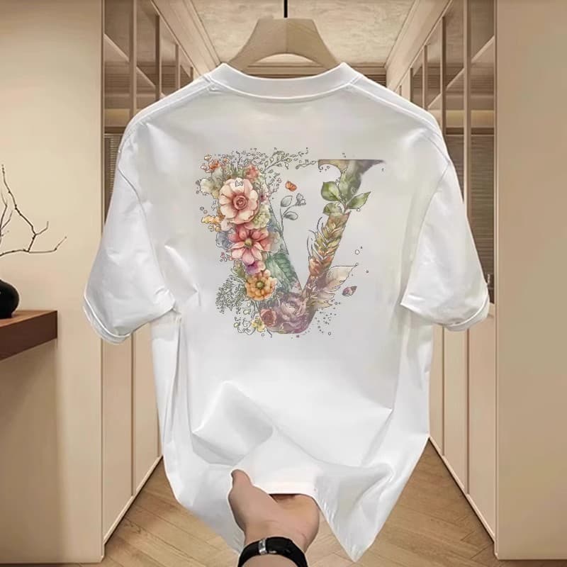 Men's Clothing Short Sleeved Ins Pure Cotton Summer New Men's Printed T Shirt Trendy Men And Women All Match Round Neck T Shirt Men