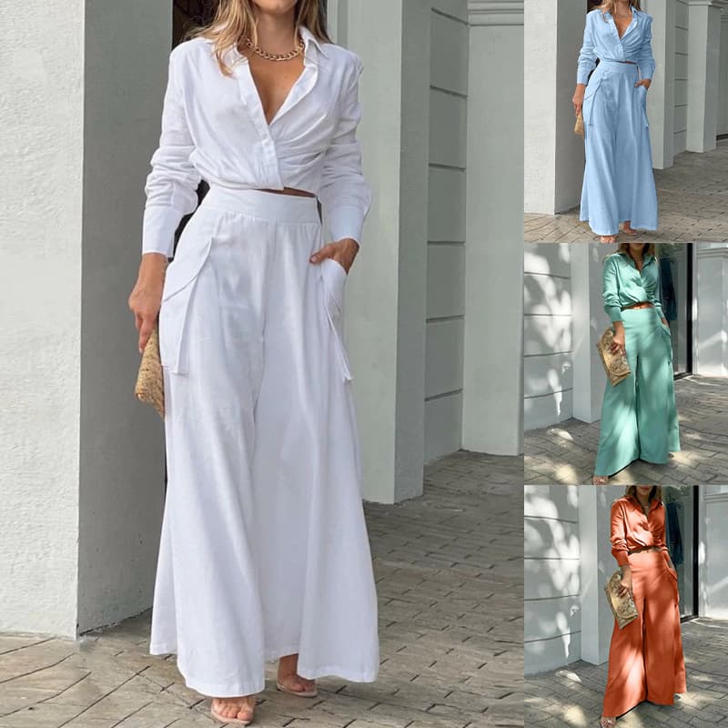 Cross-border 2024 Europe and the United States women's new INS wind temperament commuter trend shirt fashion casual suit