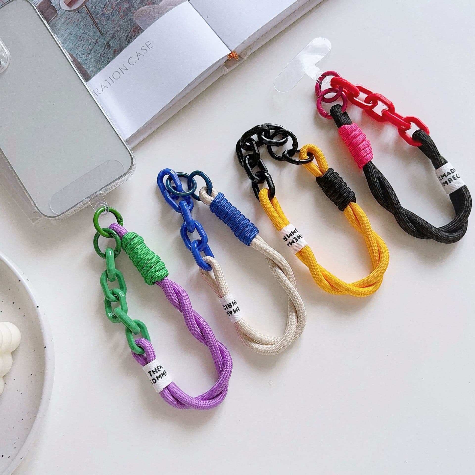Dopamine hand rope, mobile phone case, lanyard, short rope, portable wrist bracelet, anti-lost chain, pendant, pendant.