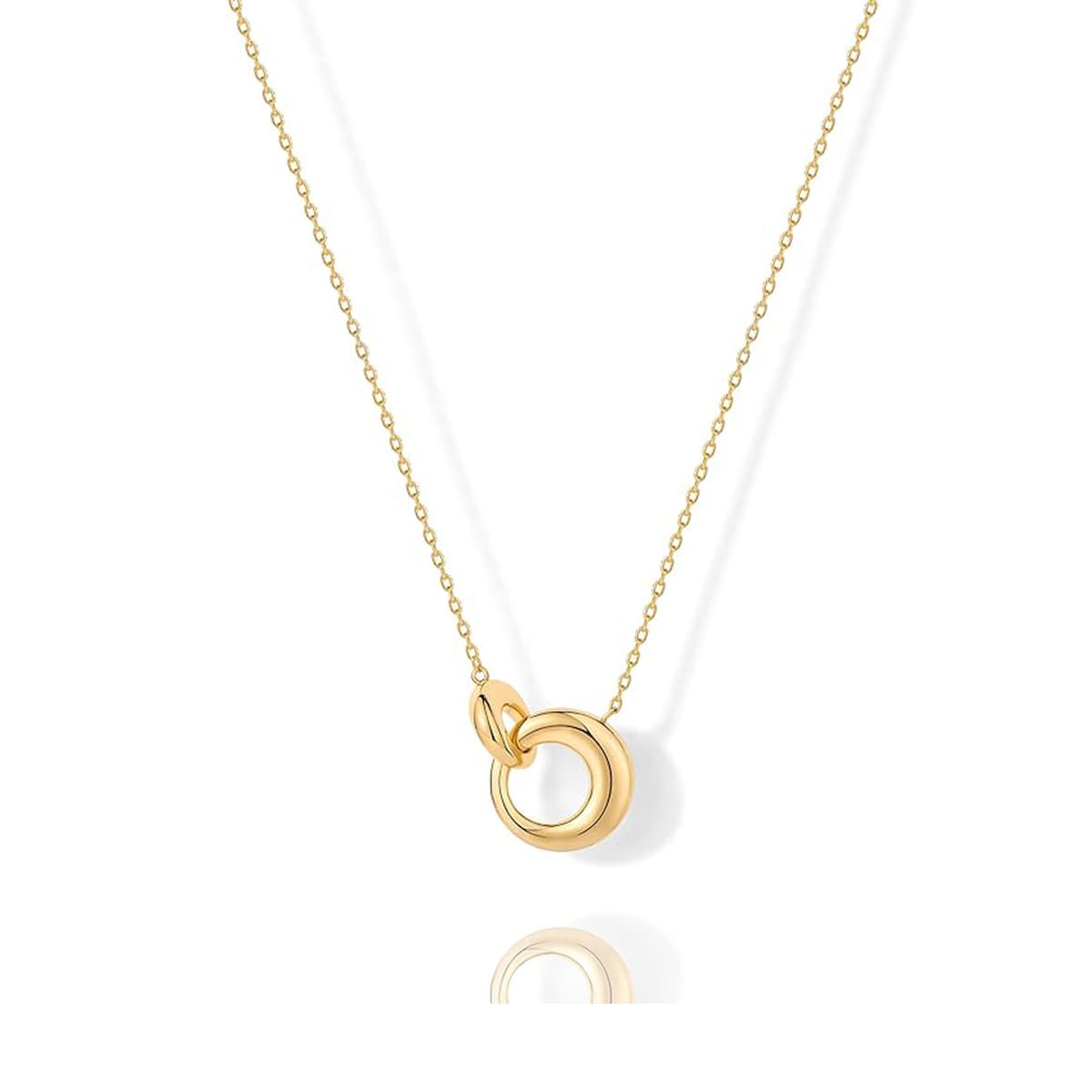 Gold plated Exquisite Interlaced Pendant Necklace for Women Ring Chain Pendant Necklace