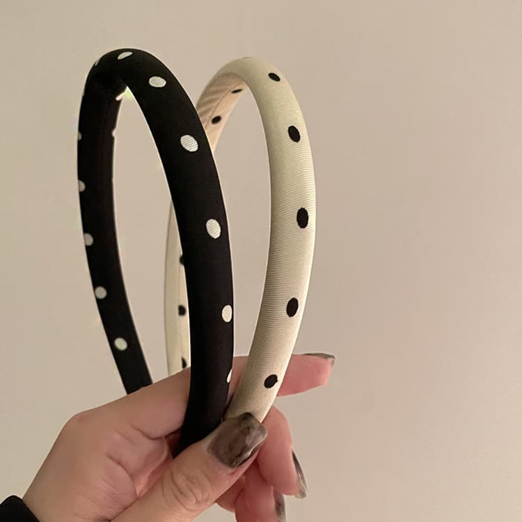 Unisex Simple spotty headband women's high cranial top temperament headband women's face summer hair pressure headwear