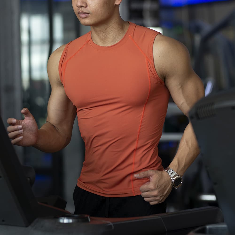 Men's Clothing Fitness Quick Drying Vest Men's Tights Elastic Breathable Sweat Absorbent Sleeveless Coach High Elastic Compression Clothing Training