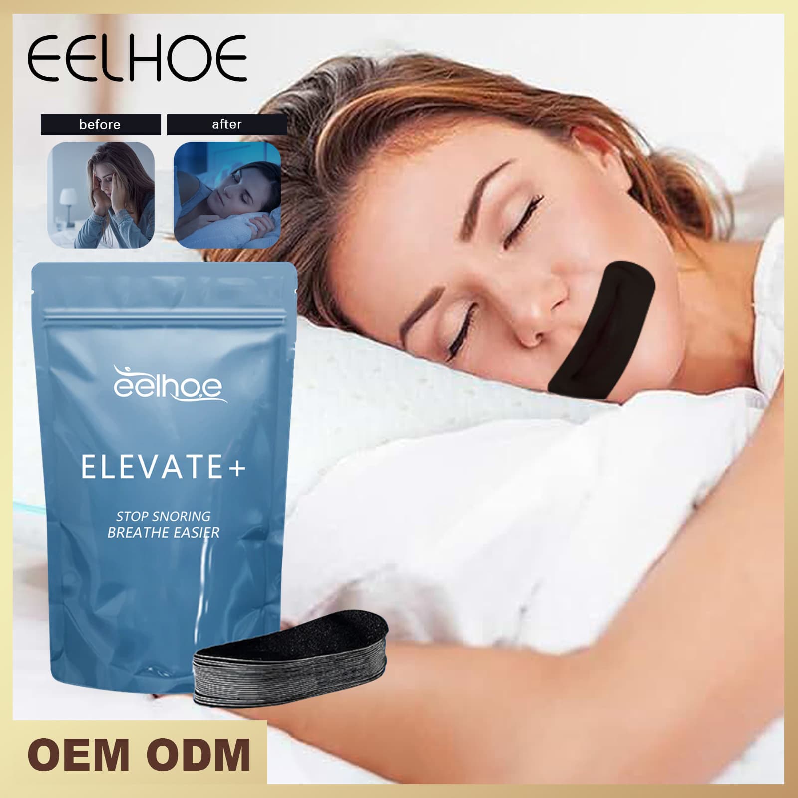 EELHOE Open Breathing Close mouth Anti snoring Care Sleep Adult Snoring Stop Mask