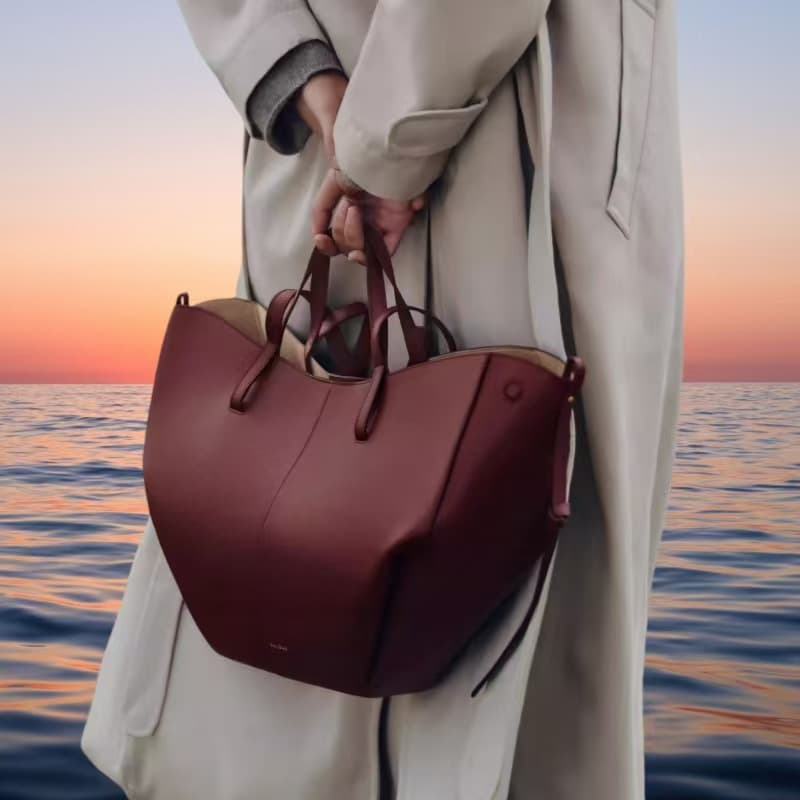 p'olens Bucket-shaped Handbag For Women, New Winged Tote Handbag, Simple Commuter Bag