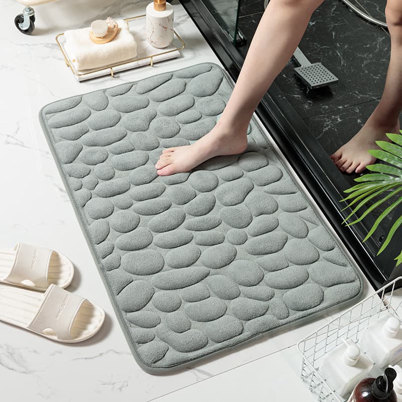 Home Textile Pebble Embossed Carpet Entrance Durable Door Mat Simple Style Water Absorbent Foot Mat Bathroom Non Slip Mat Cute Floor Mat