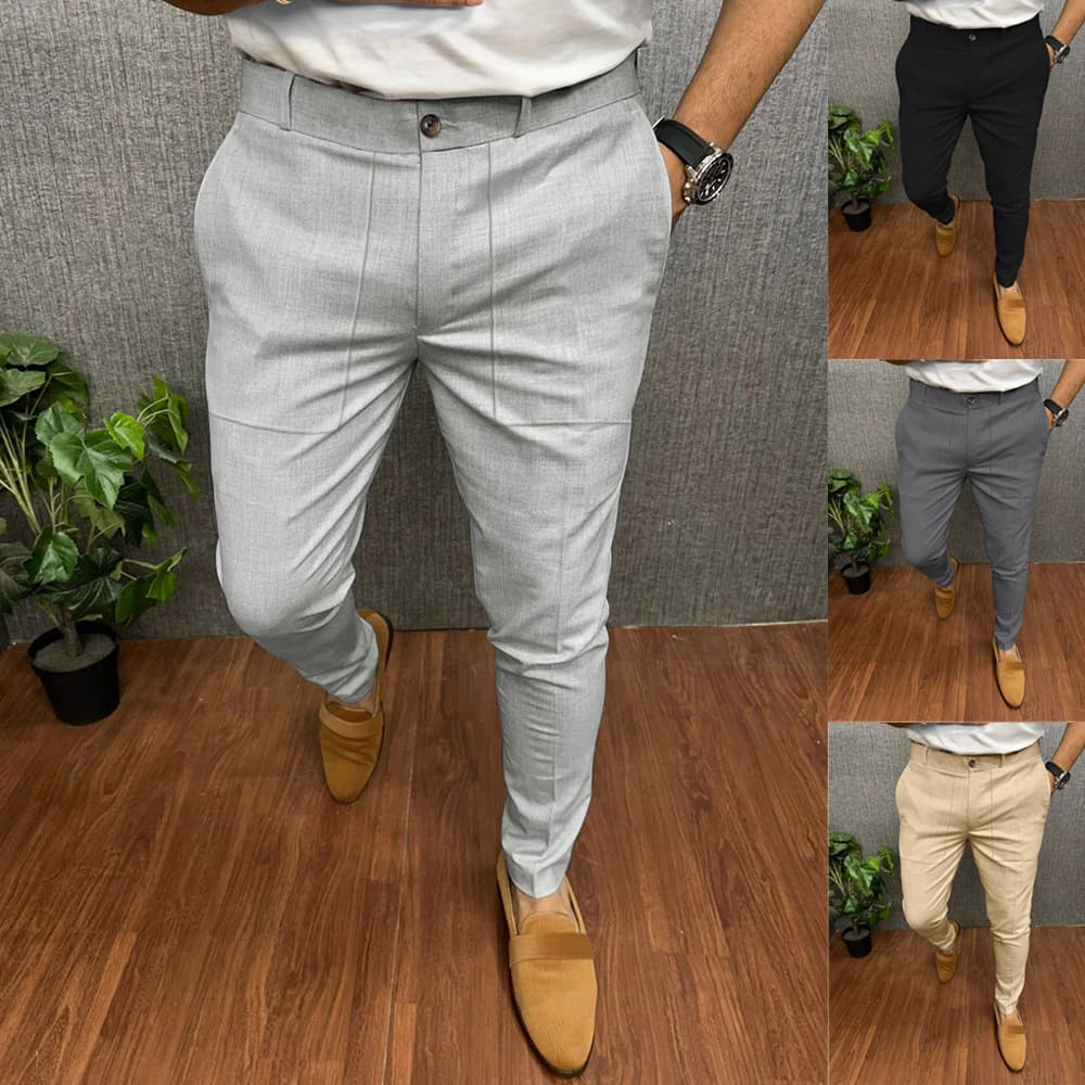 Men's Clothing Large Pocket Details Casual Formal Pants